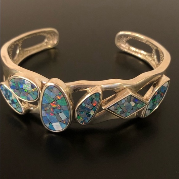 Jewelry - Sterling silver mosaic opal bracelet
